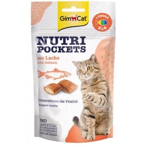 Ласощі д/кіт Nutri Pockets Лосось+Омега 3+6 60г G-419299/400730 GimCat