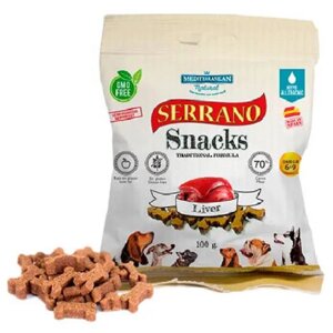 Ласощі для собак Serrano Snacks Dog Adult Lliver з печінкою 100 г Mediterranean Natural