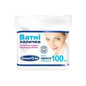 Ватні палички Білосніжка пакет 100 шт