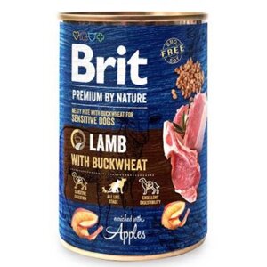 Корм для собак з чутливим травленням Brit Premium by Nature з ягням куркою гречкою та яблуком 800 г Brit