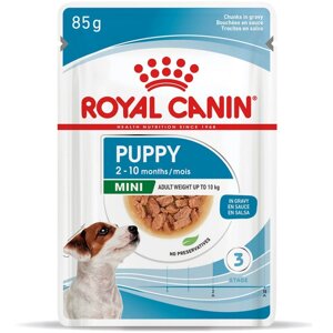 Корм для цуценят дрібних порід Mini Puppy у соусі 85 г Royal Canin