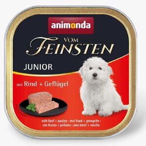 Корм для цуценят Vom Feinsten Junior з яловичиною та птахом 150 г Animonda