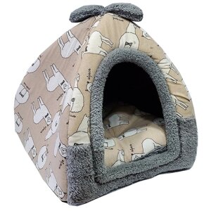 Будиночок для тварин із вушками Альпака 35*35*35 см розмір S