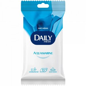 Серветки вологі Aquamarine універсальні 15 шт Daily Fresh