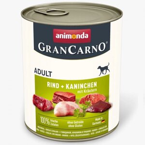 Корм для собак GranCarno Adult Beef and Rabbit with Herbs з яловичиною кроликом та травами 800 г Animonda