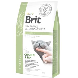 Сухий корм для котів при діабеті Diet Diabetes з куркою та горохом 2 кг Brit