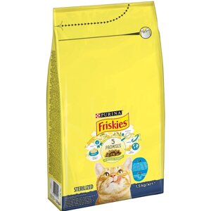 Сухий корм для стерилізованих котів Friskies з лососем та овочами 1,5 кг Purina