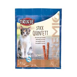 Ласощі для котів Trixie PREMIO Quadro-Sticks 5 шт 5 гр ягня та індичка Trixie