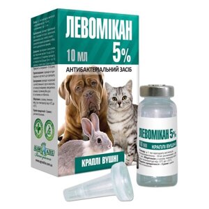 Droppers Levomikan USH 5% для котів і собак 10 мл О. Л. Кар