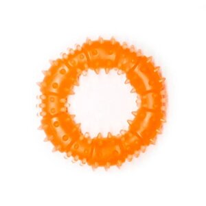 Іграшка для собак Кільце з шипами помаранчеве із запахом ванілі 9 см FOX TF-020