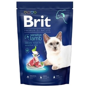 Сухий корм для котів з чутливим травленням Cat Sensitive Lamb з ягням 300 г Brit Premium