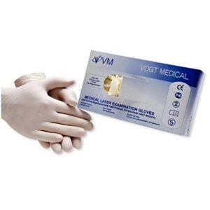 Рукавички нестерильні латексні оглядові припудрені розмір S 50 пар Vogt Medical