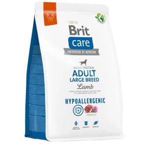 Сухий корм для собак від 25 кг Dog Hypoallergenic Adult Large Breed із ягням 1 кг Brit Care