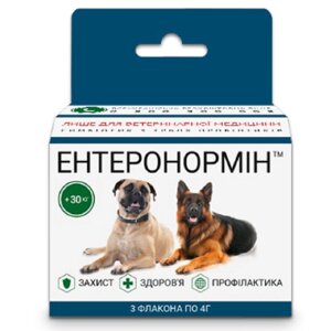 Пробіотик Ентеронормін Йодис+Se для домашніх тварин більше 30 кг 3 флакони*4 г+3 флакон*15 мл СГП МБС