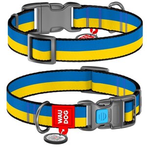 Нашийник для собак Waudog nylon Colors of freedom нейлоновий з QR-паспортом Ш 15 мм Д 25-35 см Collar