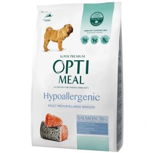 Сухий корм для собак Adult Dogs Hypoallergenic Medium and Large Breeds Salmon гіпоалергенний із лососем 1,5 кг Optimeal