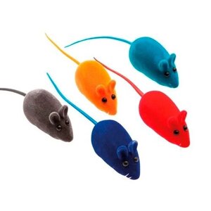 Іграшка для котів Миша велюр кольорова 6,5 см FOX NT001