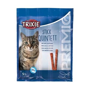 Ласощі для котів Trixie PREMIO Quadro-Sticks лосось та форель 5 шт 5 гр