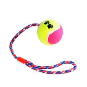 Іграшка для собак Канат-грейфер д/кидання з гумовим м'ячем 38 см FOX XJ0168