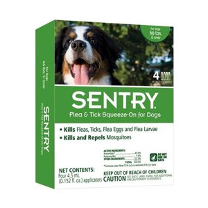 Сентрі краплі на загривку для собак більше 30 кг від бліх кліщів комарів №1*4,5 мл Sentry