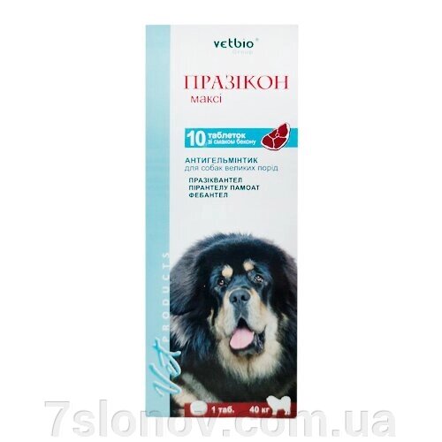Пігулка для собак великих порід Празикон Максі антигельмінтний засіб №10 Vetbio від компанії Інтернет Ветаптека 7 слонів - фото 1