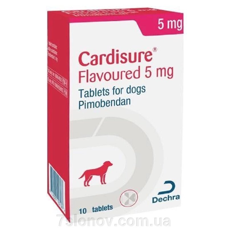 Пігулки Кардішур 5 мг від серцевої недостатності у собак №10  Dechra від компанії Інтернет Ветаптека 7 слонів - фото 1