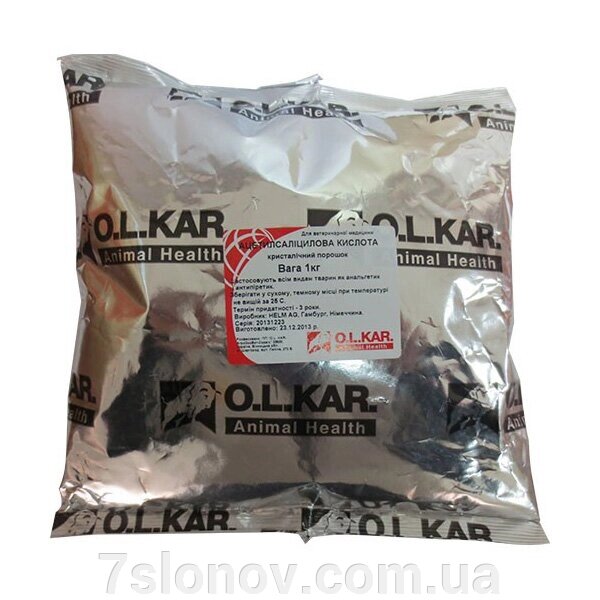 Порошок ацетилсаліцилова кислота 1 кг O. L.KAR від компанії Інтернет Ветаптека 7 слонів - фото 1