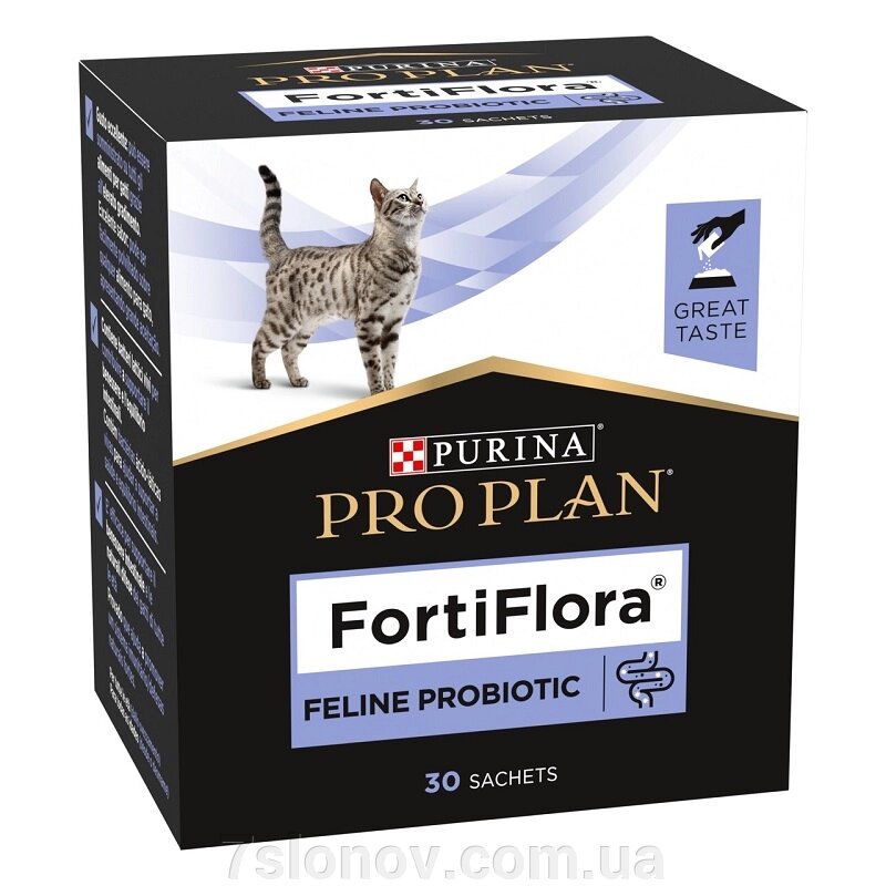 Порошок для котів та кошенят Пробіотик Proplan Fortiflora Cat для підтримки мікрофлори ШКТ 1 г №30 Purina Pro Plan від компанії Інтернет Ветаптека 7 слонів - фото 1