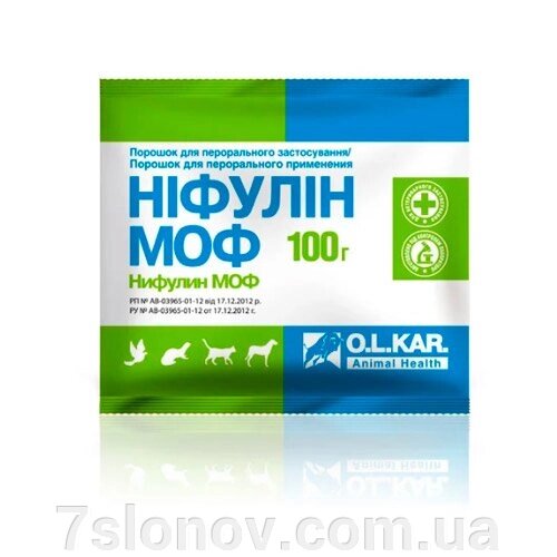 Порошок Ніфулін МОФ лікування шлунково-кишкових захворювань 100 г  O. L.KAR від компанії Інтернет Ветаптека 7 слонів - фото 1