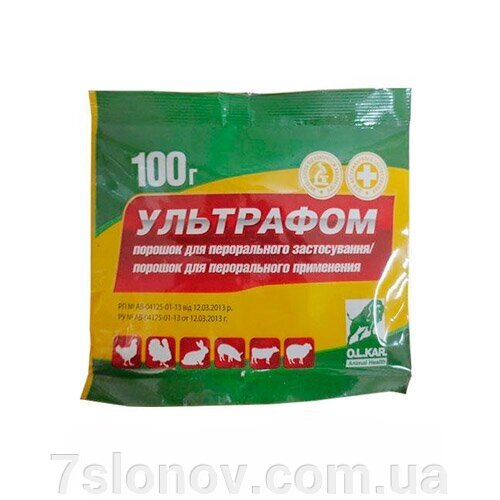 Порошок Ультраф препарат з широким спектром антимікробної дії 100 г O. L.KAR від компанії Інтернет Ветаптека 7 слонів - фото 1