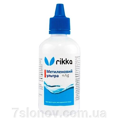 Розчин Аква Метиленовий Ультра Rikka із колоїдом срібла протипаразитарний засіб для акваріума 100 мл Фауна від компанії Інтернет Ветаптека 7 слонів - фото 1