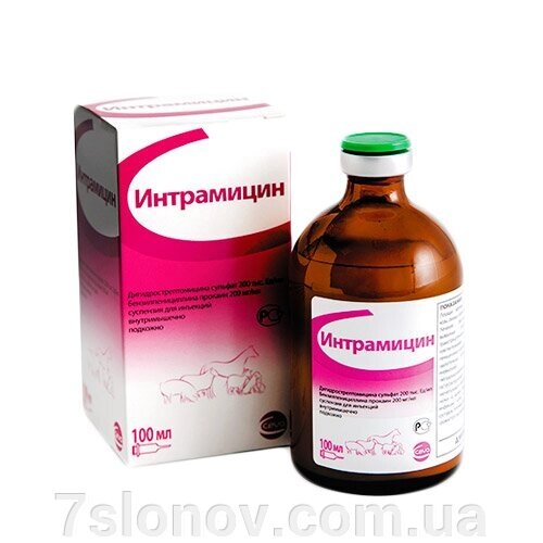 Розчин ін'єкцій Інтраміцин антибактеріальний препарат широкого спектру дії 100 мл CEVA від компанії Інтернет Ветаптека 7 слонів - фото 1