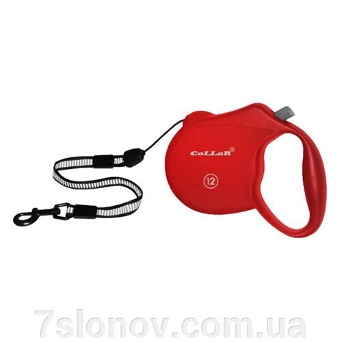 Рулетка Collar control 12 кг 5 м зі світловідбиваючою стрічкою трос червона 81103 від компанії Інтернет Ветаптека 7 слонів - фото 1