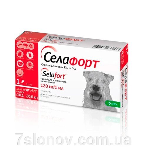 Селафорт краплі спот-он для собак 10,1-20,0 кг №1 KRKA від компанії Інтернет Ветаптека 7 слонів - фото 1