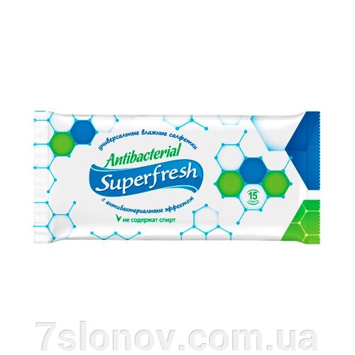 Серветки вологі Daily Fresh Antibacterial 15 шт від компанії Інтернет Ветаптека 7 слонів - фото 1