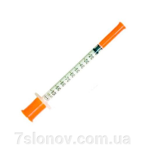 Шприц інсуліновий з не знімною голкою 1 мл 3-х компонентний 0,3*13 мм G30 G29 від компанії Інтернет Ветаптека 7 слонів - фото 1