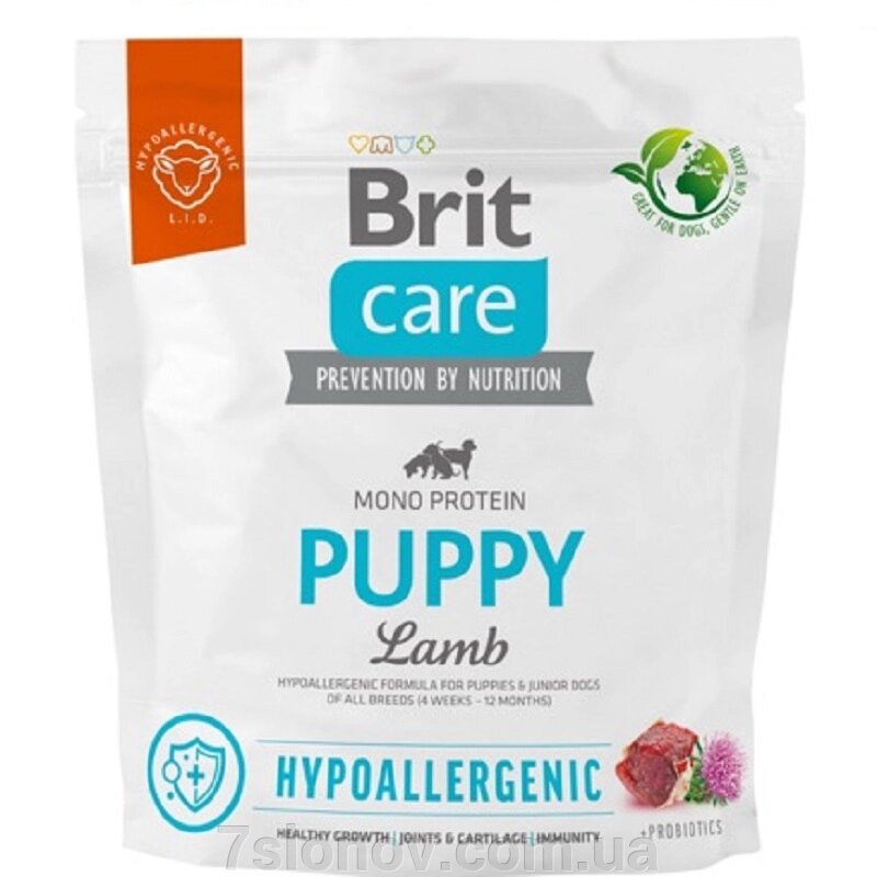 Сухий корм для цуценят Dog Hypoallergenic Puppy з ягням 1 кг Brit Care від компанії Інтернет Ветаптека 7 слонів - фото 1