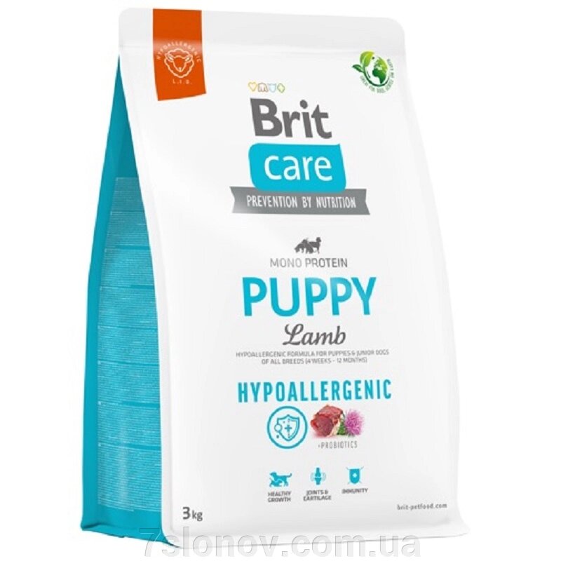 Сухий корм для цуценят Dog Hypoallergenic Puppy з ягням 3 кг Brit Care від компанії Інтернет Ветаптека 7 слонів - фото 1