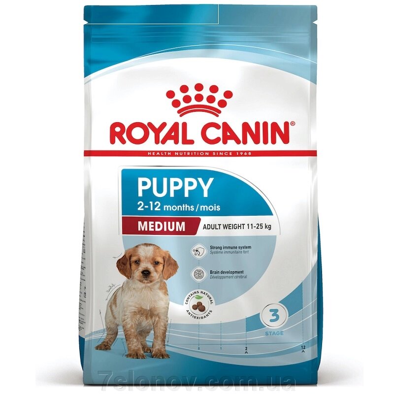 Сухий корм для цуценят середніх порід Medium Puppy із птахом 1 кг Royal Canin від компанії Інтернет Ветаптека 7 слонів - фото 1