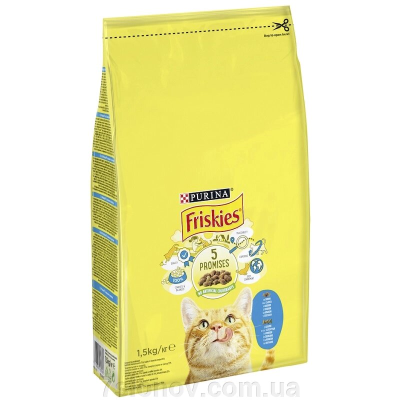 Сухий корм для котів Friskies з лососем та овочами 1,5 кг Purina від компанії Інтернет Ветаптека 7 слонів - фото 1