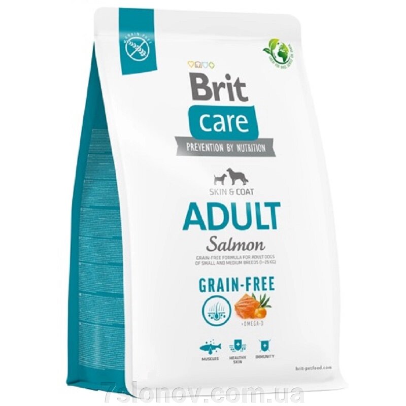 Сухий корм для собак Dog Grain-free Adult з лососем 1 кг Brit Care від компанії Інтернет Ветаптека 7 слонів - фото 1