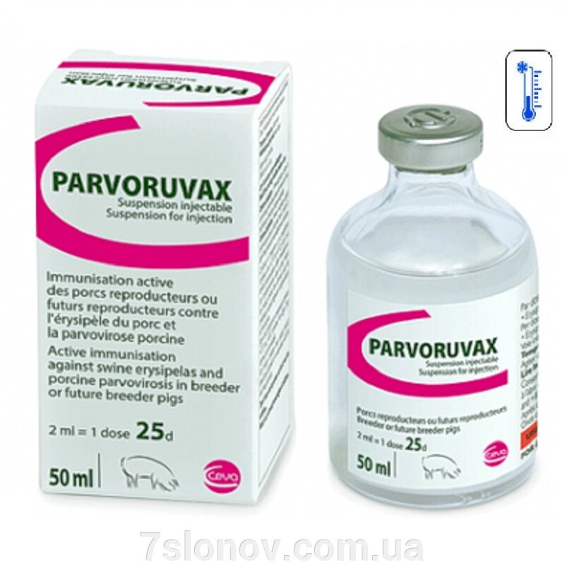 Вакцина Парворувакс проти паровірусної інфекції та пики свиней 1 флакон 25 доз 50 мл CEVA від компанії Інтернет Ветаптека 7 слонів - фото 1