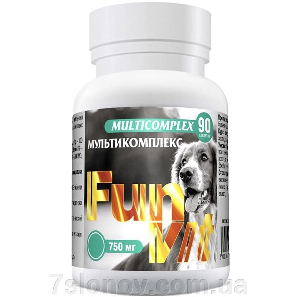 Вітаміни для собак MULTICOMPLEX 90 таблеток FunVit від компанії Інтернет Ветаптека 7 слонів - фото 1