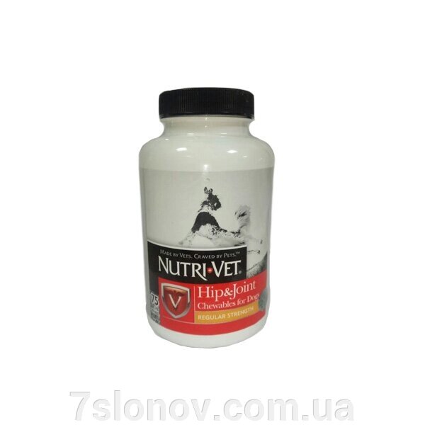 Вітаміни Нутрі-Вет Регуляр для собак зв'язування та суглоби 1-й рівень жувальні таблетки 75 штук Nutri-vet від компанії Інтернет Ветаптека 7 слонів - фото 1