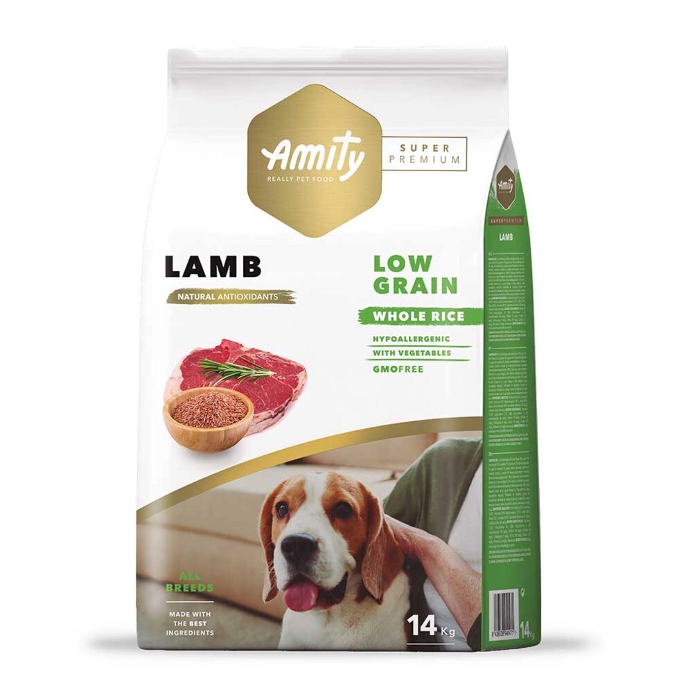 AMITY Super Premium Lamb, сухий корм для дорослих собак, з ягням  14 kg від компанії ПП Блищик - фото 1