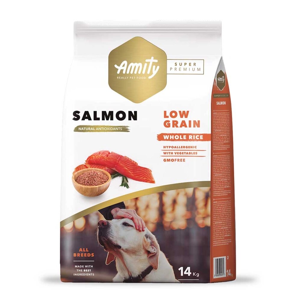 AMITY Super Premium Salmon, сухий корм для дорослих собак, з лососем  14 kg від компанії ПП Блищик - фото 1