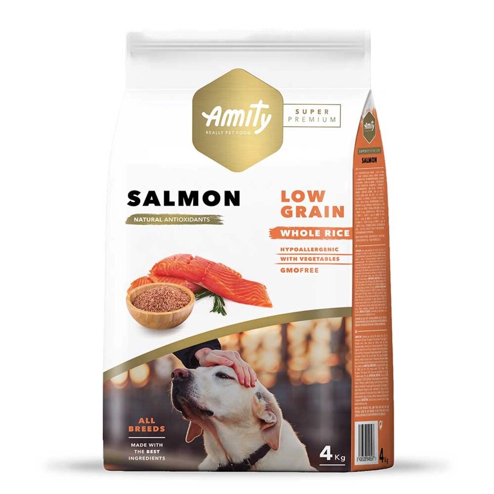 AMITY Super Premium Salmon, сухий корм для дорослих собак, з лососем  4 kg від компанії ПП Блищик - фото 1