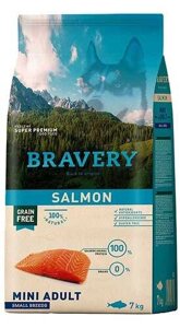 BRAVERY Salmon Mini Adult, сухий корм для дор. собак дрібних порід,з лососем 2kg