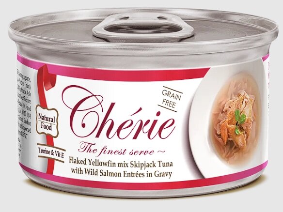 Cherie 80g з ніжними шматочками жовтоперого тунця та дикого лосося в соусі від компанії ПП Блищик - фото 1