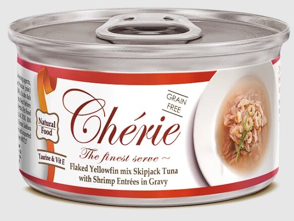 Cherie 80g з ніжними шматочками жовтоперого тунця та креветок в соусі від компанії ПП Блищик - фото 1